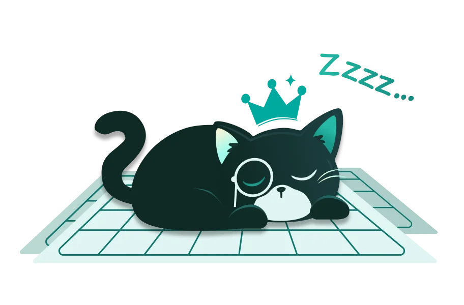 El gato duerme sobre la planilla del mes ya cerrada, y por debajo asoma la hoja del mes siguiente.